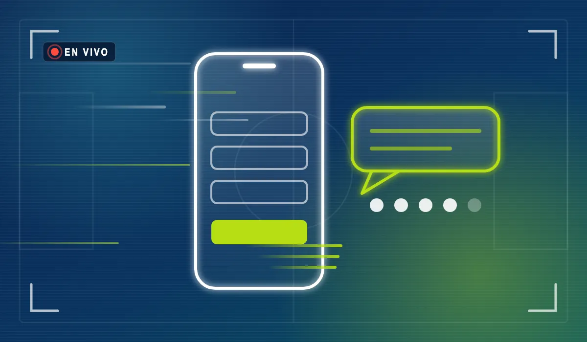 Ilustración lineal de un formulario en un celular con un código SMS